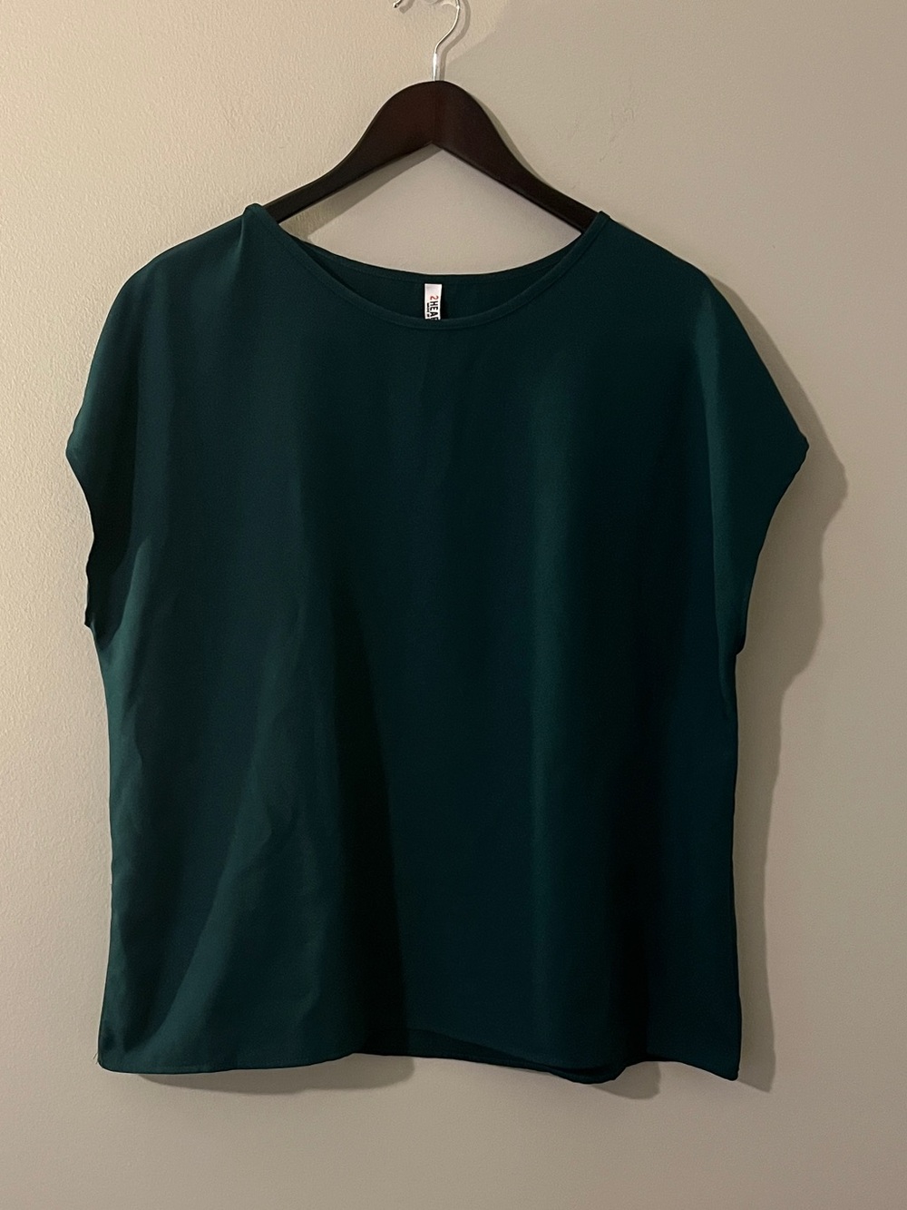 Relaxed Short Sleeve Crewneck Top in Teal